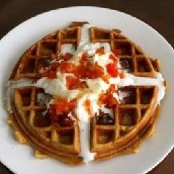 Crispy Walnut Maple Waffles