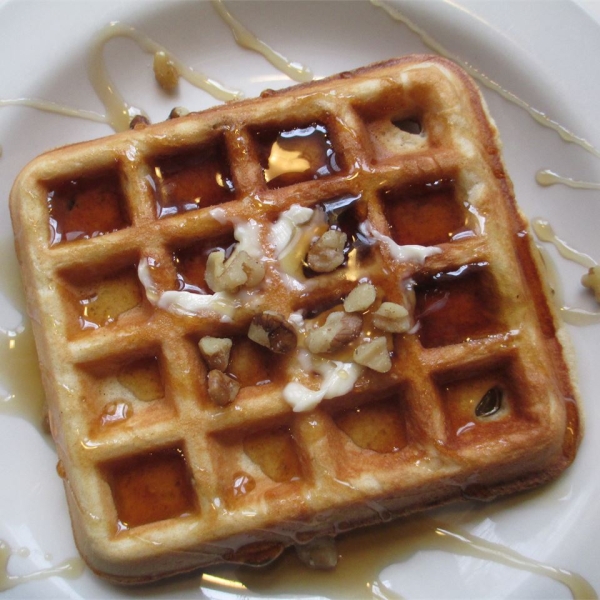 Crispy Walnut Maple Waffles