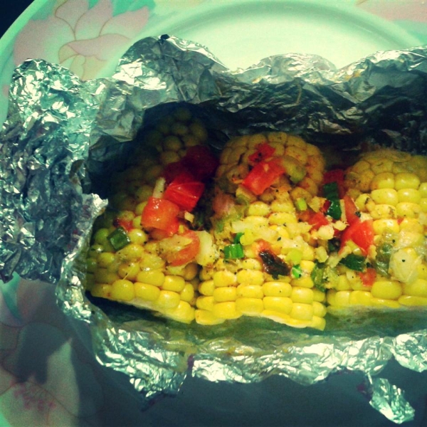 Herbed Butter Corn Cobs in Parchment