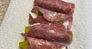 Salami, Cream Cheese, and Pepperoncini Roll-Ups