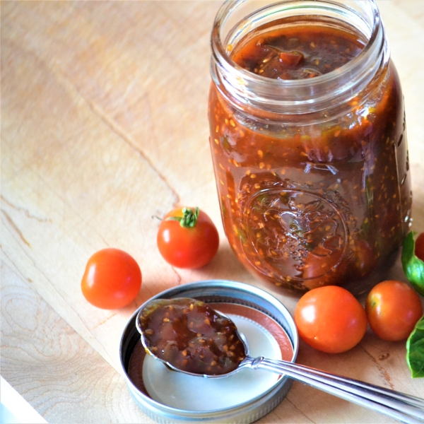 Small-Batch Basil and Cherry Tomato Freezer Jam