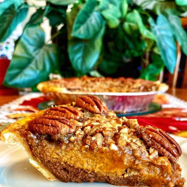 Chocolate Pumpkin Pecan Pie