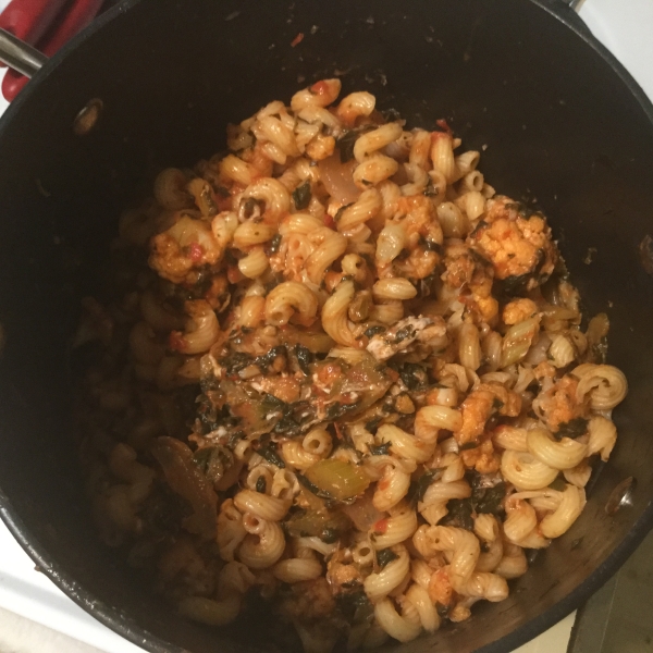 The Fridge Scavenger's Tomato and Cauliflower Pasta