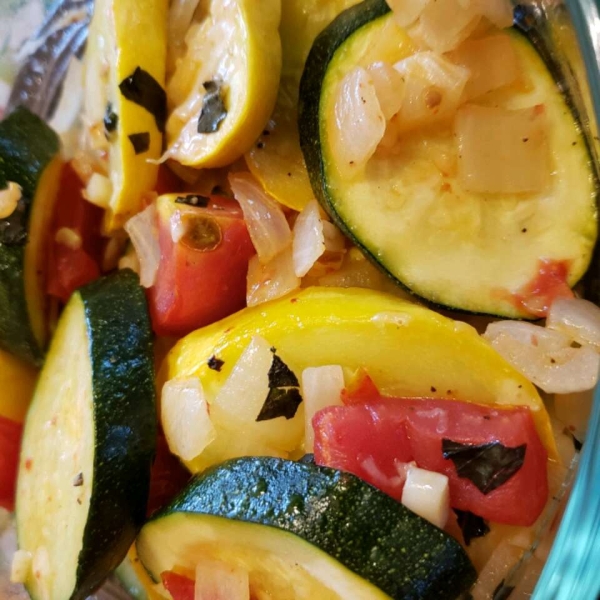 Roasted Garlic Zucchini and Tomatoes