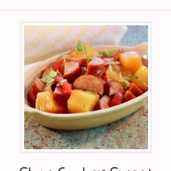 Slow Cooker Sweet and Sour Kielbasa with Pineapple
