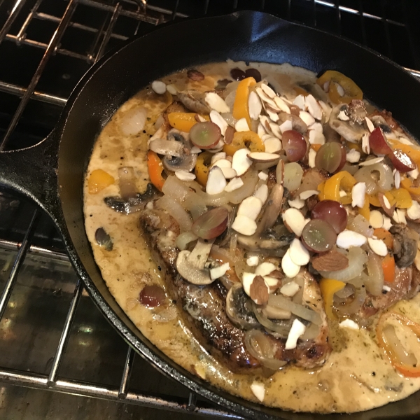 Pork Chops with Grapes and Almonds