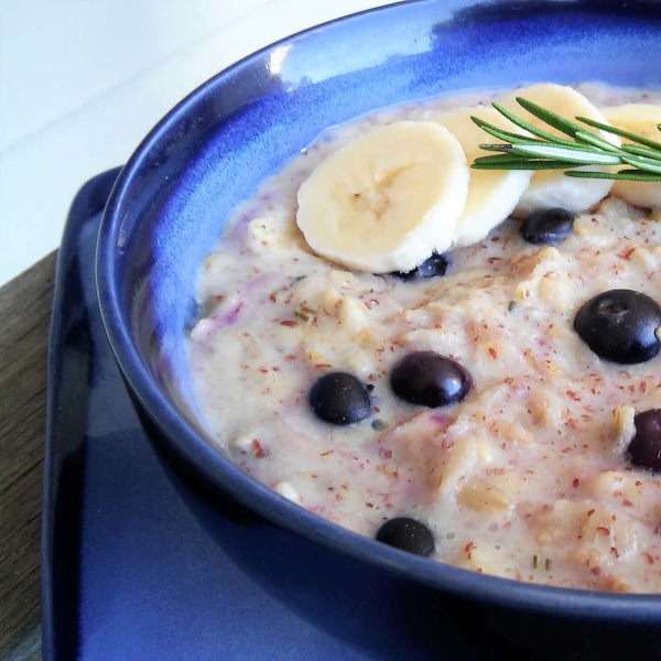Banana-Blueberry Oatmeal with Rosemary