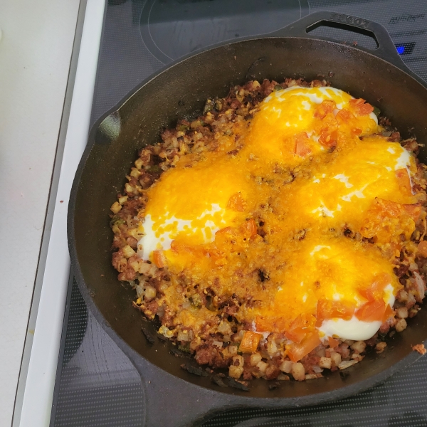 One Skillet Corned Beef Hash Breakfast