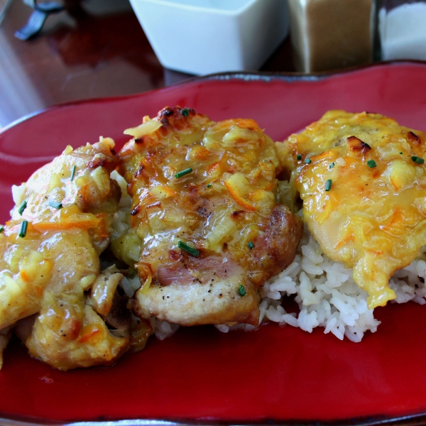 Baked Chicken Thighs with Marmalade-Mustard Sauce