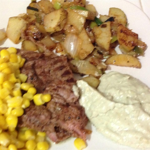 Blackened Steak Bites with Blue Cheese Sauce