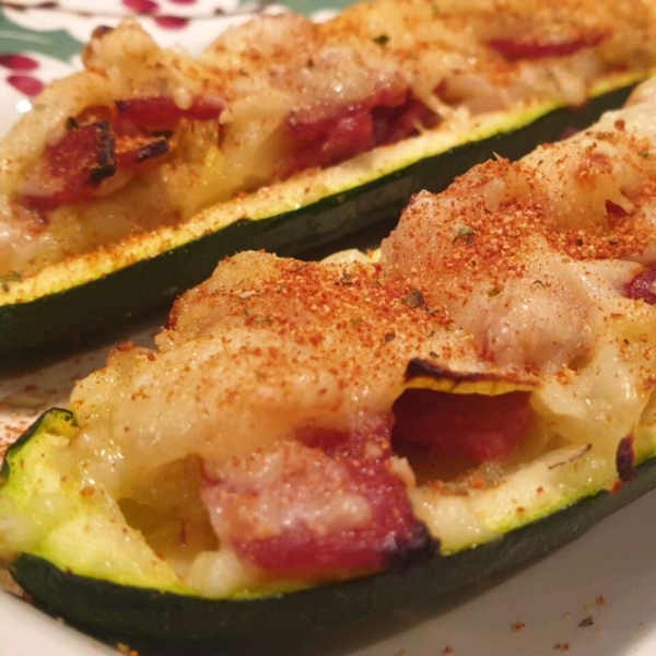 Pepperoni Stuffed Zucchini