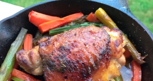 Roasted Honey-Mustard Chicken Thighs with Vegetables