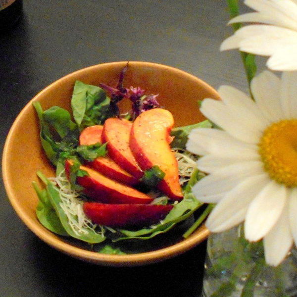 Peach Salad with Raspberry Vinaigrette