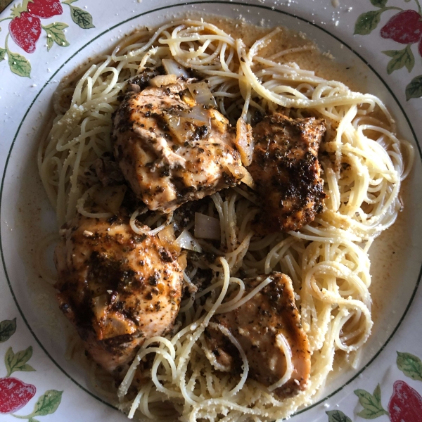 Oven Chicken and Linguini