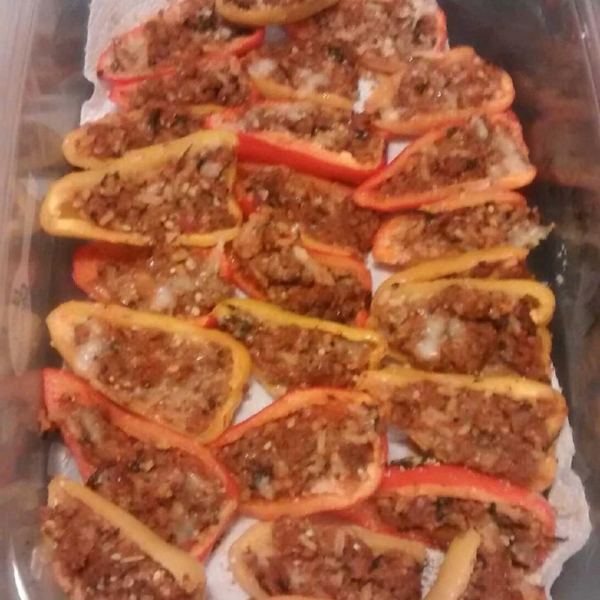Cheesy Mini Pepper Poppers with Sprouted Rice