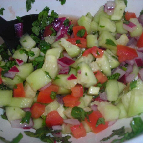 Cucumber Tomato Salad with Sweet Lime Vinaigrette