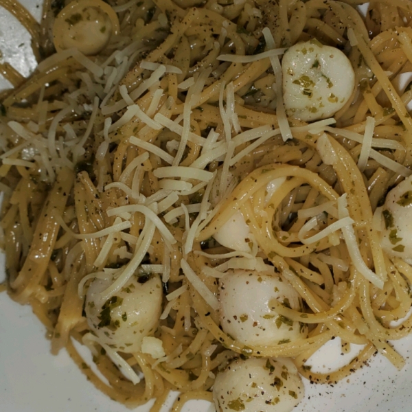 Savory Sea Scallops and Angel Hair Pasta