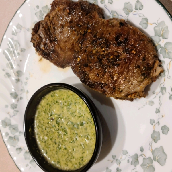 Roasted New York Strip Steak with Chimichurri Sauce