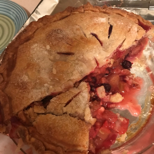 Berry Rhubarb Pie