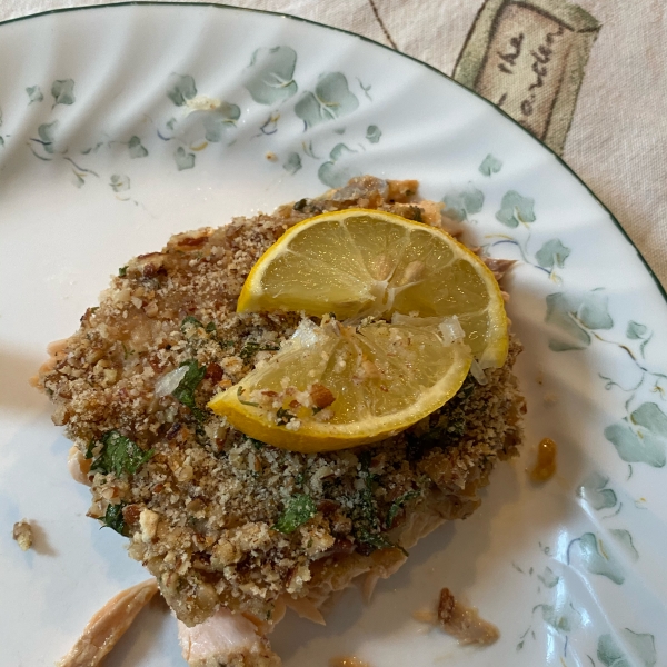 Alaska Salmon Bake with Pecan Crunch Coating