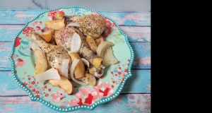 Baked Chicken Legs with Apples and Onions