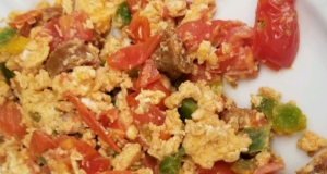 Spanish Chorizo and Tomato Scrambled Eggs