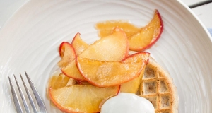 Waffles with Caramelized Apples and Yogurt