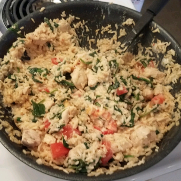 Creamy Rice, Chicken and Spinach Dinner