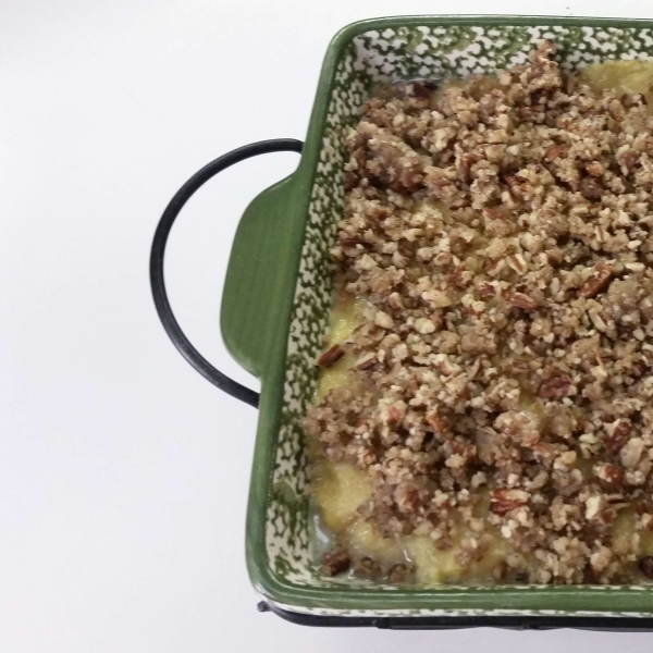 Squash Casserole with Crunchy Pecan Topping