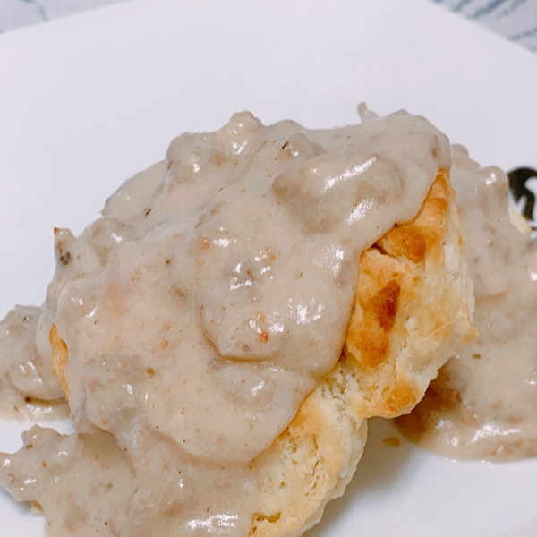 Biscuits with Herb Breakfast Sausage Gravy