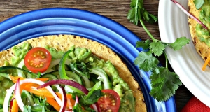 Spiralized Cucumber and Jicama Tostada Salad with Avocado