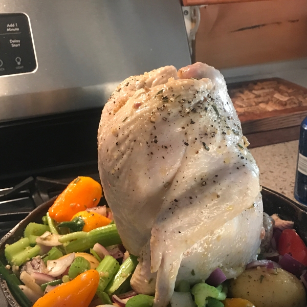 Garlic Herb Beer Butt Chicken