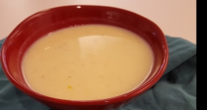 Quick Vegetarian Egg-Lemon Soup with Brown Rice