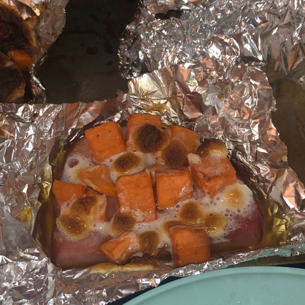 Quick and Easy Ham with Sweet Potatoes