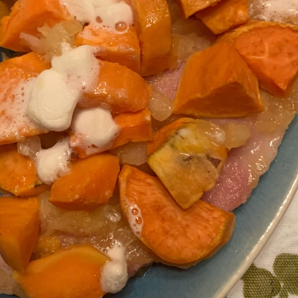 Quick and Easy Ham with Sweet Potatoes