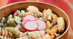 Fiesta Pasta Salad with Dill Pickles