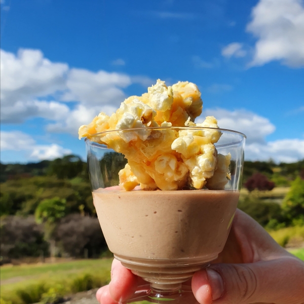 Chocolate Mousse with Salted Caramel Popcorn