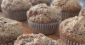 Vegan Rhubarb Bran Muffins