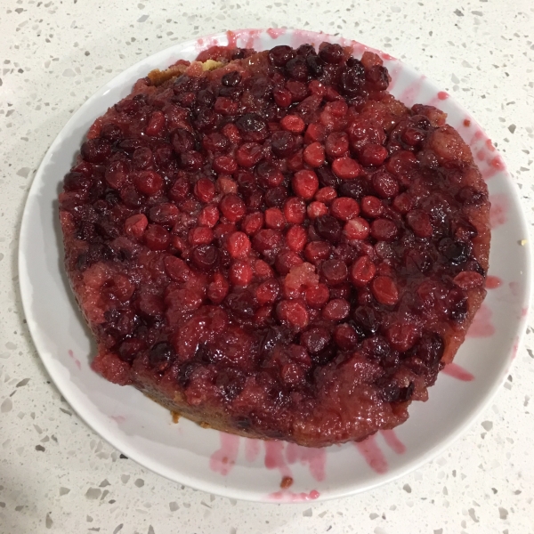 Cranberry Upside-Down Sour Cream Cake