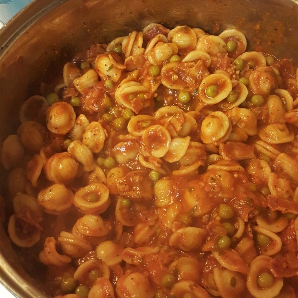 Pasta with Bacon and Peas
