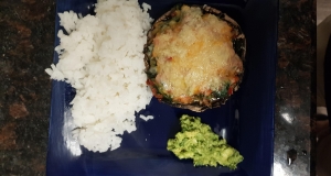 Spinach Stuffed Portobello Mushrooms with Avocado