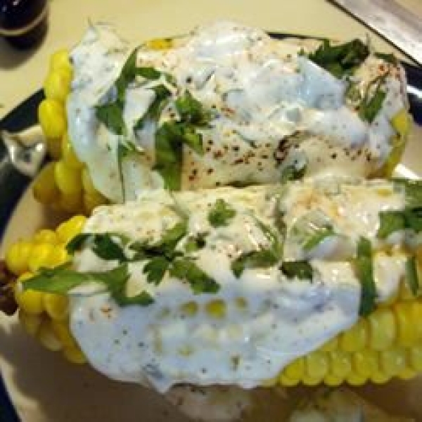 Sauteed Corn on the Cob With Chili-Lime-Cilantro Spread