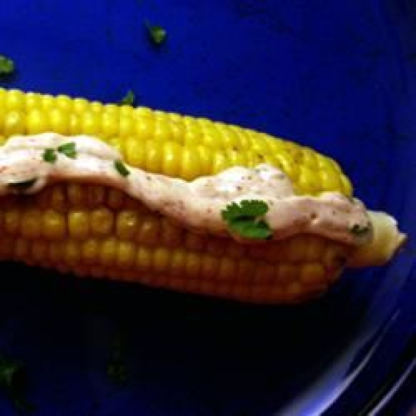 Sauteed Corn on the Cob With Chili-Lime-Cilantro Spread