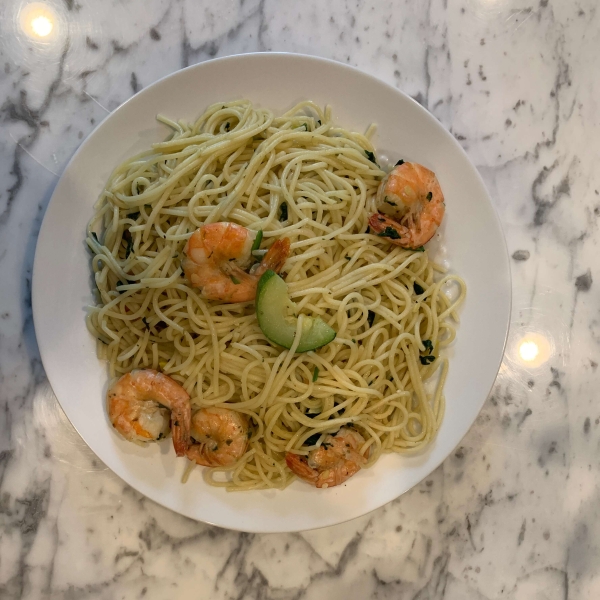 Shrimp Spaghetti in Olive Oil Dressing