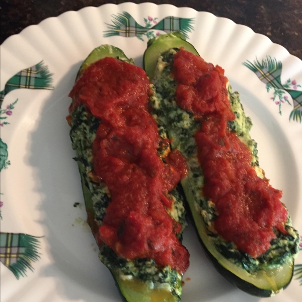 Ricotta Stuffed Zucchini Boats