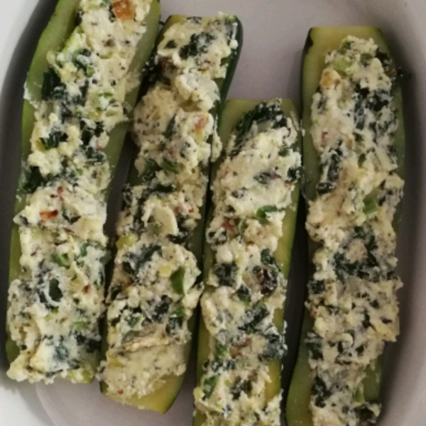 Ricotta Stuffed Zucchini Boats