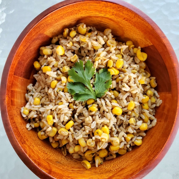 Easy Spiced Brown Rice With Corn