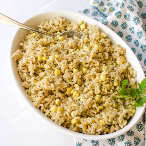 Easy Spiced Brown Rice With Corn