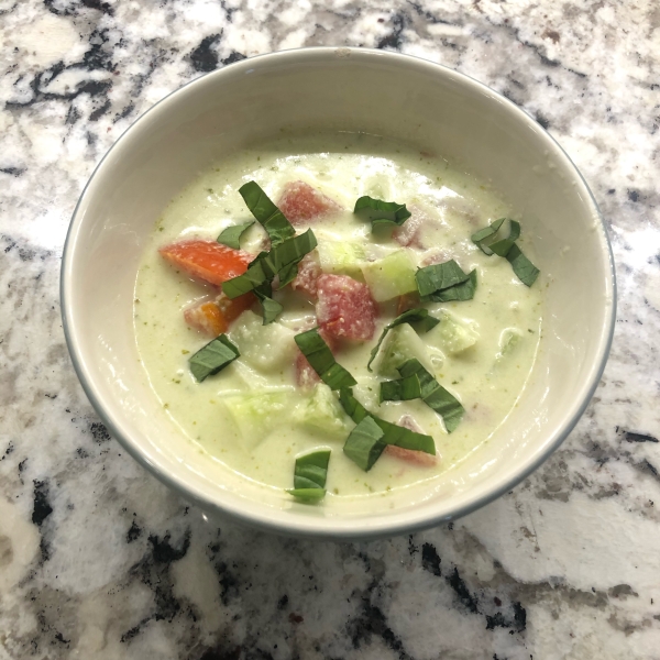 Cucumber Soup with Tomatoes