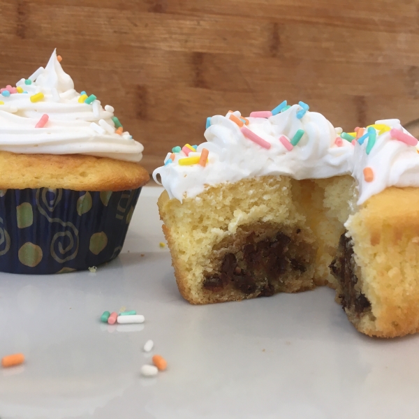 Chocolate Chip Cookie Dough + Cupcake = The BEST Cupcake. Ever.